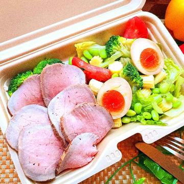 高タンパクの自家製ローストビーフのハイファイバーサラダセット