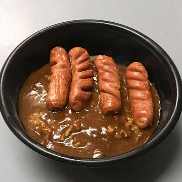 ソーセージカレー丼大盛 ご飯大盛、ルー大盛