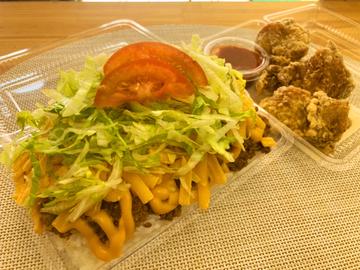タコライスチーズ野菜(大盛)+鶏から3個 / Cheese ＆ Vegetable Taco Rice (Large) + 3 Fried Chicken