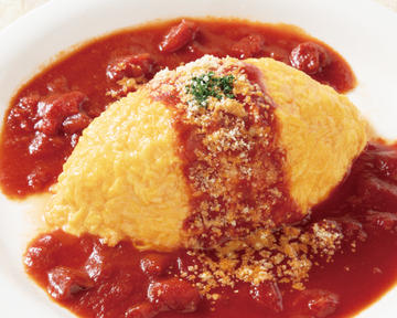 完熟トマトのチーズインオムライス