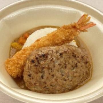 お子様ハンバーグエビフライカレー