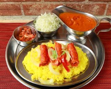 大盛りケバブと野菜カレー Extra Large Kebab and Vegetable Curry