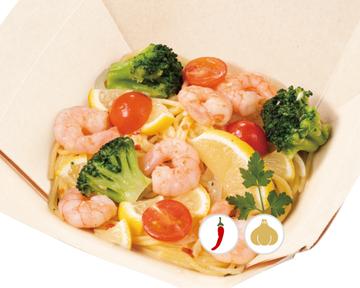 エビとブロッコリーのペペロンチーノ ～レモンバター風味～