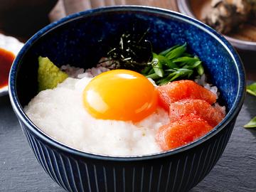 山かけとろろご飯と明太子