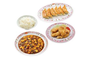 【デラックス】麻婆豆腐セット(麻婆豆腐・餃子・ライス中・鶏の唐揚)