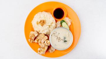 グリーンカリー&海南チキンライスコンビ(揚げ) Green Curry & Malaysian Chicken Rice Combo