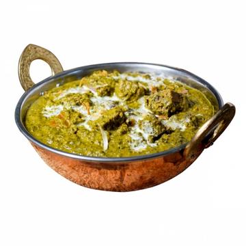 ほうれん草カレーセット(ほうれん草カレー、ラッシー、サラダ、ナンかライス)