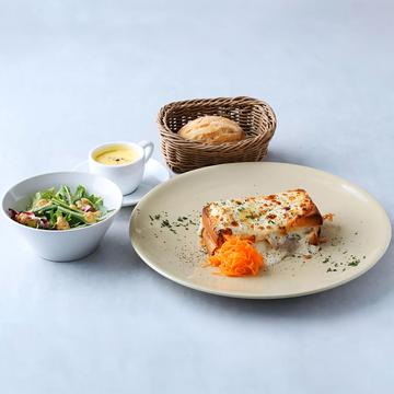 クロックムッシュ(スープ・サラダ・パン)セット