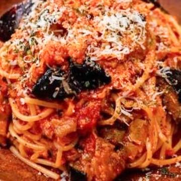 茄子とベーコンのパスタ