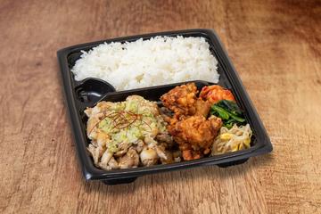 旨豚カルビ＆唐揚げ弁当(ねぎ塩)