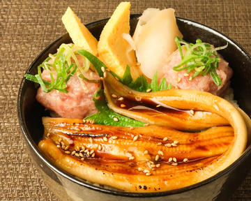 艶やかな1本穴子とねぎとろ丼
