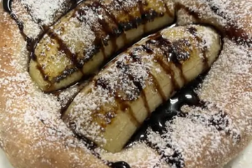 デザートピザ 焼きバナナとチョコレート