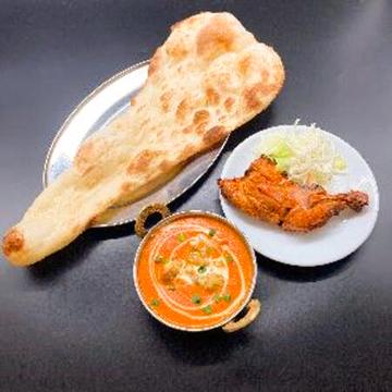 タンドリーチキン・濃厚バターチキンカレー・プレーンナン/Tandoori Chicken・Butter Chicken Curry ・Plane Naan