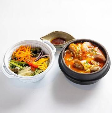 純豆腐とミニービビンバセット