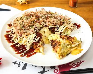野菜もちチーズ玉 Vegetable with Rice Cake and Cheese Okonomiyaki