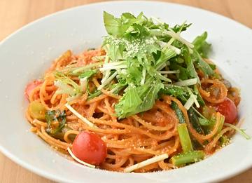 【贅沢パスタシリーズ】生雲丹と色々野菜の濃厚トマトクリームソーススパゲティーニ