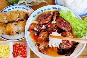 BUN CHA HA NOI TOPPING NEM RAN/HANOI GRILLED PORK RICE NOODLES/ハノイ焼肉＆揚げ春巻きつけ麺