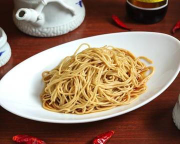 ⑪お好みでアレンジシンプル油タレ和え(細麺) Boiled Whole Wheat Noodles (Thin Noodles)