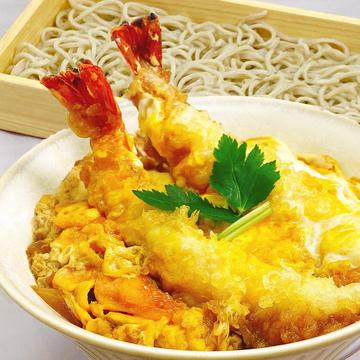 海老天卵とじ丼とミニそばセット