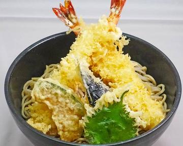 【当店人気No.3】冷し)海老天ぷらそば