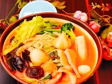 [マーラータン定食]マーラータン+ソーセージ揚げ2本