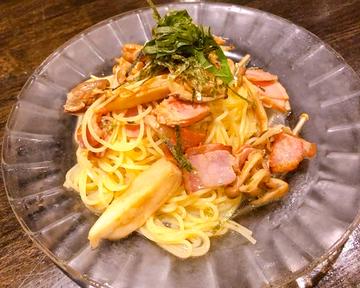 ベーコンと色々きのこの和風パスタ