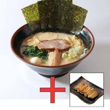 味噌とんこつラーメンと餃子セット(5個) Miso Tonkotsu Ramen and Gyoza Dumplings (5 Pieces)
