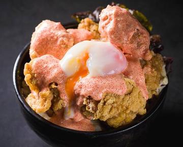 【明太マヨ】悪魔の温玉から揚げ丼