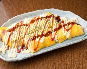 おかんのとんぺい焼き Flat-shaped Pork Crepe with Sauce and Mayonnaise