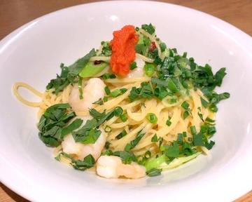 青じそと海老のペペロンチーノ～明太子トッピング～