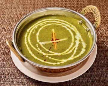 サグ(ほうれんそう)チキンカレーセット Saag (Spinach) ＆ Chicken Curry Set