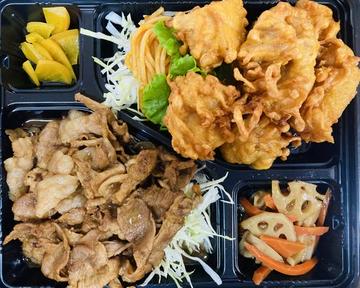 一キロ弁当 唐揚げ&豚焼肉(醤油ダレ)
