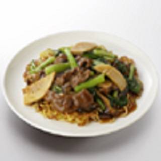 牛肉と小松菜のあんかけ焼きそば