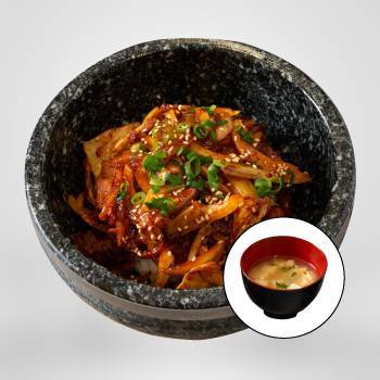 辛豚肉ビビンパ(おかず3品・スープ付き)