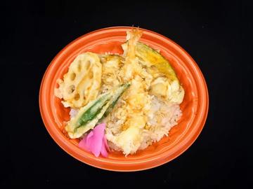 海老と野菜の天丼