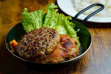 【人気No.2】ハーフチキン(120g)&和牛ハンバーグコンビ弁当 120g Chicken & Wagyu Hamburg Combo Box