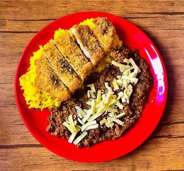 三元豚ロースカツチーズカレー キーマ