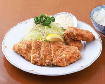 ロースカツ定食+クリームコロッケ