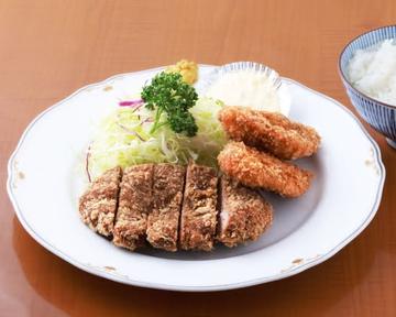 メンチカツ+鳥胸フライ定食