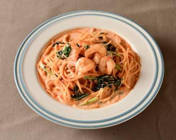 ぷりぷり海老のトマトクリームソーススパゲッティ Plump Shrimp ＆ Tomato Cream Sauce Spaghetti