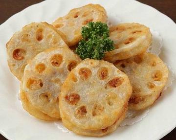 蓮根のはさみ揚げ(炸藕) Fried Lotus Root Sandwich