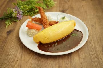 オムライス・エビフライセット