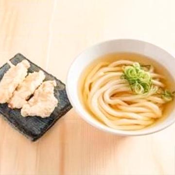 菜彩鶏のかしわ天うどん(並盛300→400g増量中！)