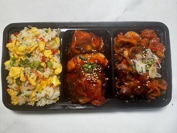 辛旨バランス定食3種セット 玉子野菜チャーハン+韓国式サバ煮+イイダコ炒め