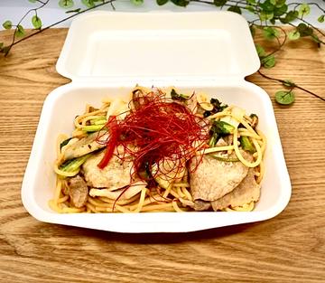 野菜と豚肉のゆず胡椒パスタ