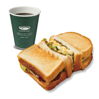 焼く珈琲館のハウスサンドセットToasted House Sandwich Set