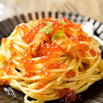ウニとイクラの和風パスタ
