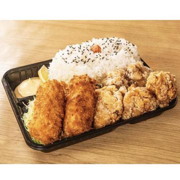 からあげとカニグラタンコロッケ弁当-  3pFried chicken and 2p crab gratin croquette bento box
