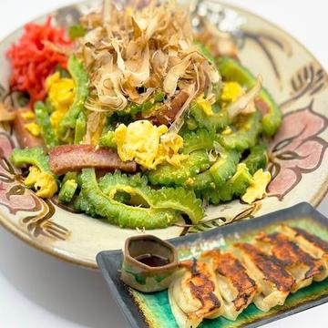 ゴーヤチャンプルー あぐー豚ぎょうざセット(5個)