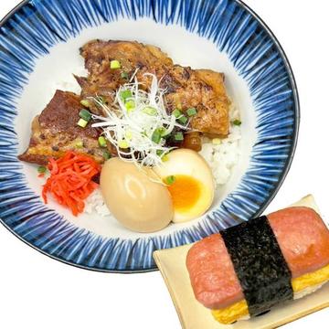 炙りなんこつソーキ丼 スパムおにぎりセット